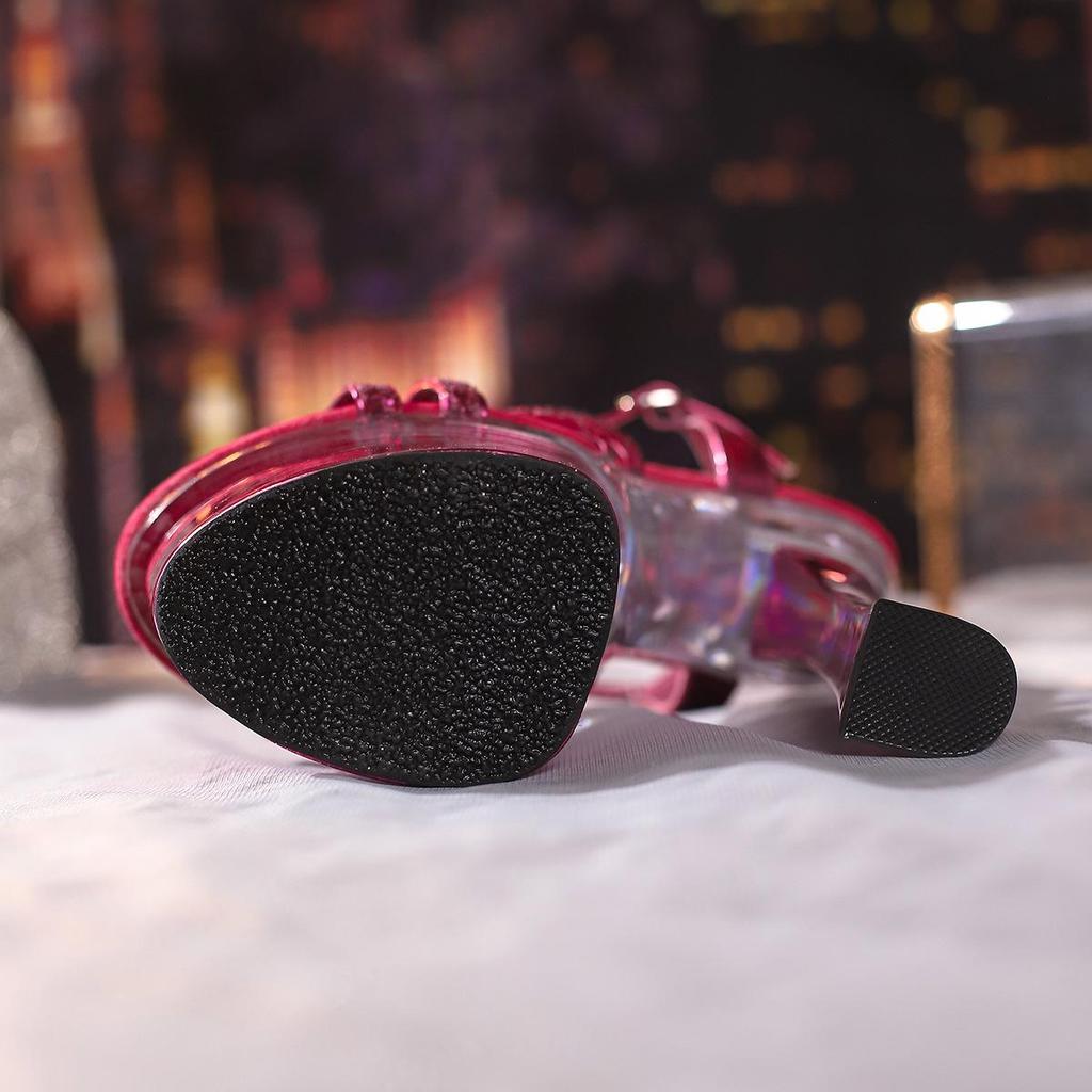 Electroplated Crystal Platform Heels – Women's Nightclub and Runway Sandals