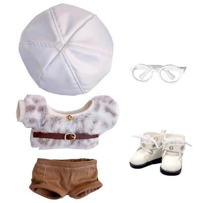 Niannyyhouse 10cm, 15cm, 20cm Plyšové bábiky Oblečenie, Klobúk, Bunda, Nohavice, Kožené topánky, Okuliare, Oblek s leopardím vzorom, Bavlnená bábika, Doplnky na prezliekanie