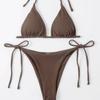 European and American Sexy Three-Point Small Sunken Stripe Split Swimsuit Bikini Bikini