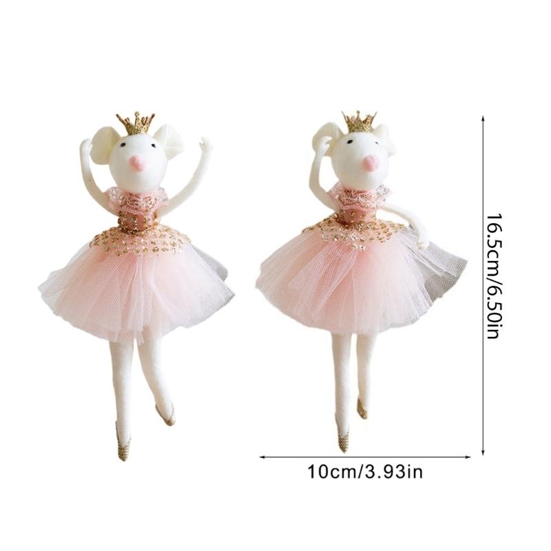 Ballettmaus-Puppe Weihnachtsbaumschmuck für das Feiertagsfest 20cm Ballettänzerin Figur Hängedekoration
