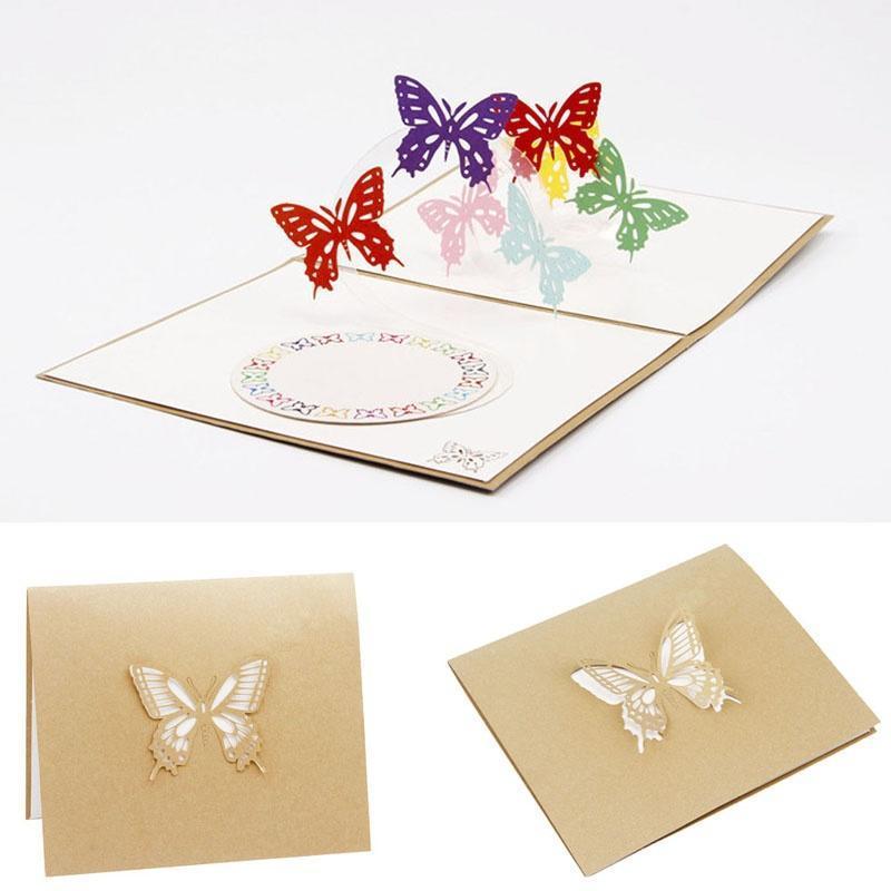 10Pcs 3D Pop Up Card Butterfly Happy Anniversary Birthday Valentine Christmas for Her