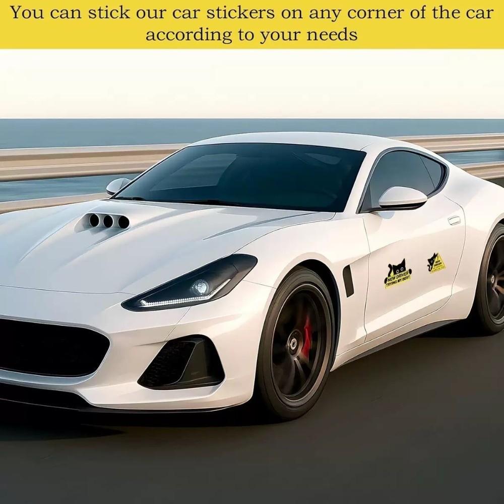 1 Set Reflective Car Sticker Self-Adhesive Reflective Sticker Cute Car Decal Car Body