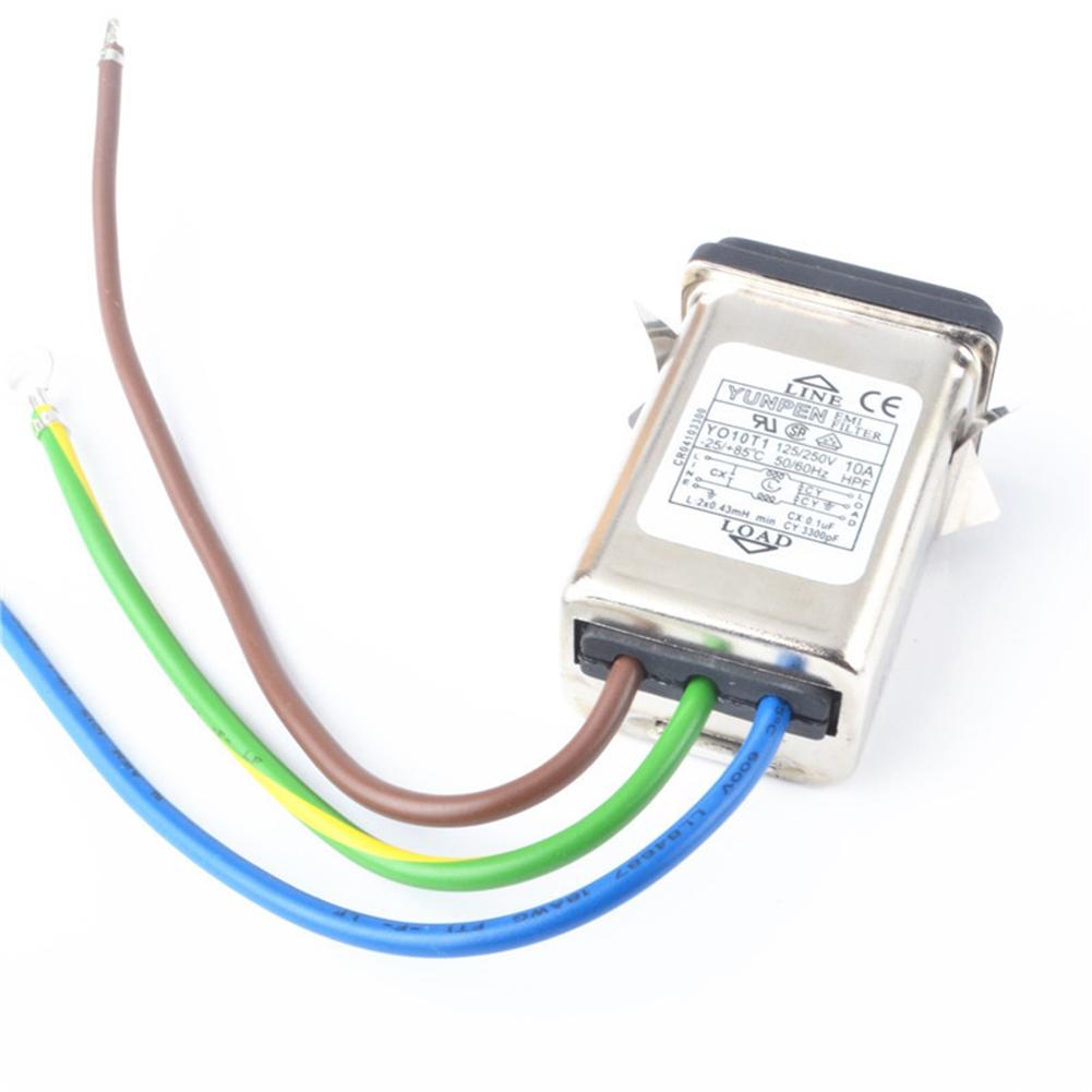 

Ac 125 250v 10a 50 60hz 3 Pins Socket Power Filter Connector Interference Rejection Characteristics Used For 3pin Plug Devices as picture show#0
