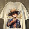 One Piece Luffy Harajuku Unisexs Cotton Fitness Vintage Streetwear Unisexs Clothing Womens ShortSleeve Casual Y2K Top 2026 Summer
