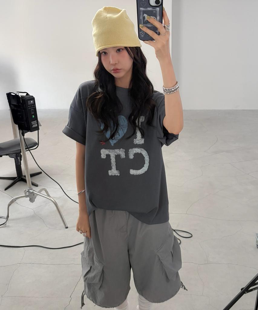 CITTA I Love City Oversized T-Shirt_Ctt381 (Charcoal)