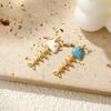 1 PC Brass Fish Bone Ocean Jewelry Pendants 18K Gold Plated Enamel Fish Movable Clear Cubic Zirconia Charms Findings  3.1cmx1cm