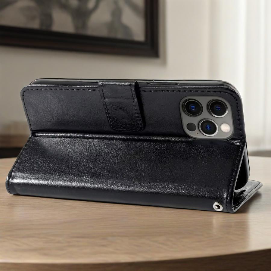 Flip PU Wallet Leather Case + Tempered Glass Screen Protector for Samsung Galaxy S25 Edge S24 Plus S23 Ultra S22 S21 S20 FE Card Holder & Kickstand