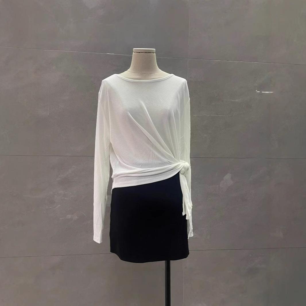 

Spring Fashion Women s Irregular Lace-Up Base Shirt S (~95 lbs)