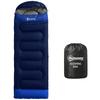 Adult Sleeping Bag, Head Section, Zipper, Storage Bag, 215 x 75 x 10 cm, Navy Blue