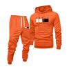 Men's Printed Hooded Sweatshirt And Sweatpants Casual Sports Suit