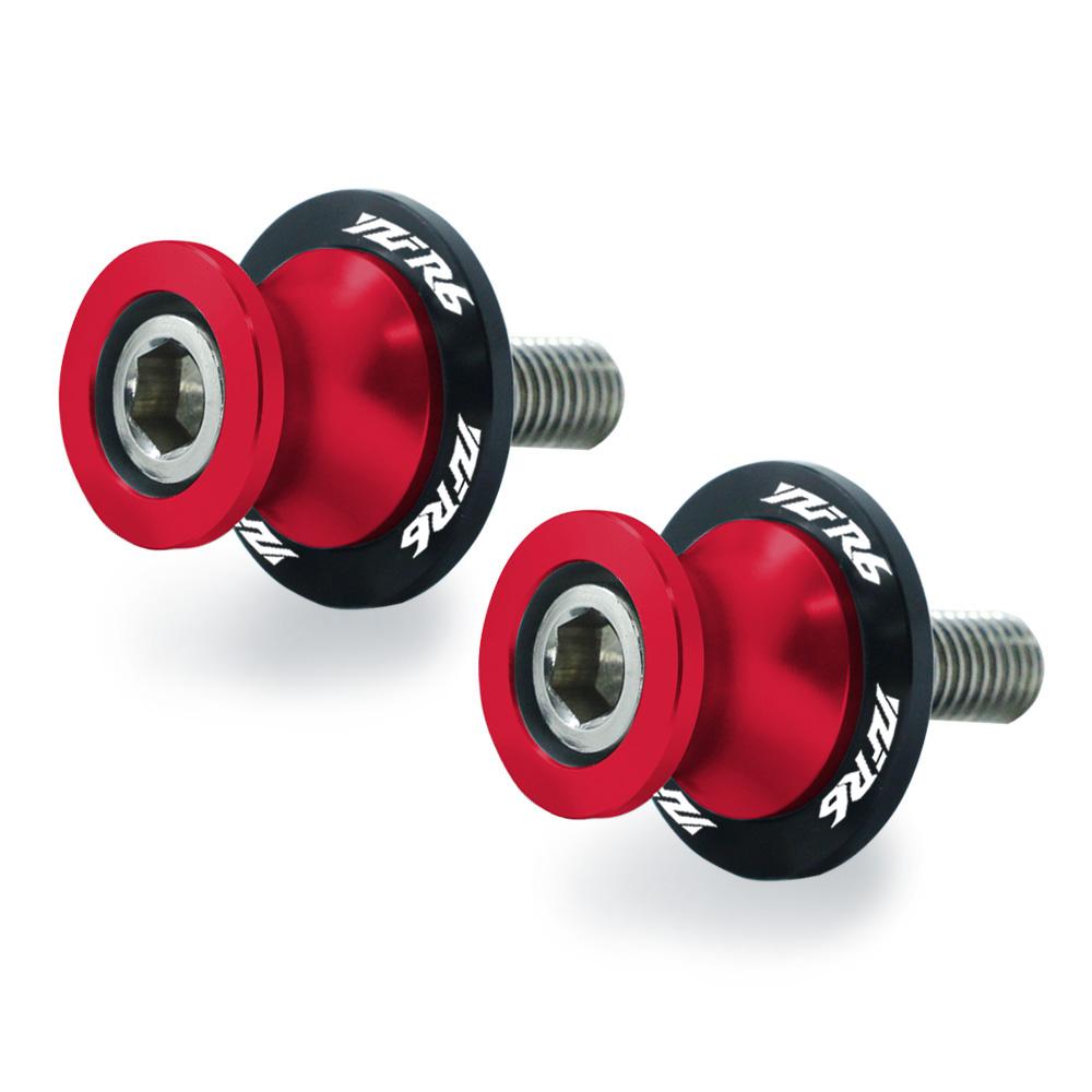 For YAMAHA YZF R6 YZF-R6 YZFR6 All Years 2PCS 6/8/10MM Motorcycle Swing Arm Sliders Spools CNC Swing Arm Stand Screw Paddock