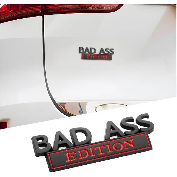 Bad Ass Edition Emblem for Car, Auto Fender Bumper Hood Trunk Door 3D Badge Sticker Decal, Automotive Exterior Decoration Replacement Accessories,