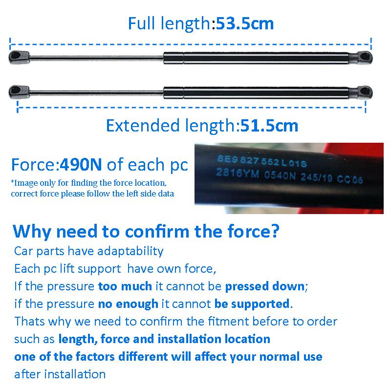Rear Tailgate Lift Support Gas Spring Shocks Struts For 2002 2003 2004 2005 2006 2007 2008 2009 2010-2012 KIA Carens II / III