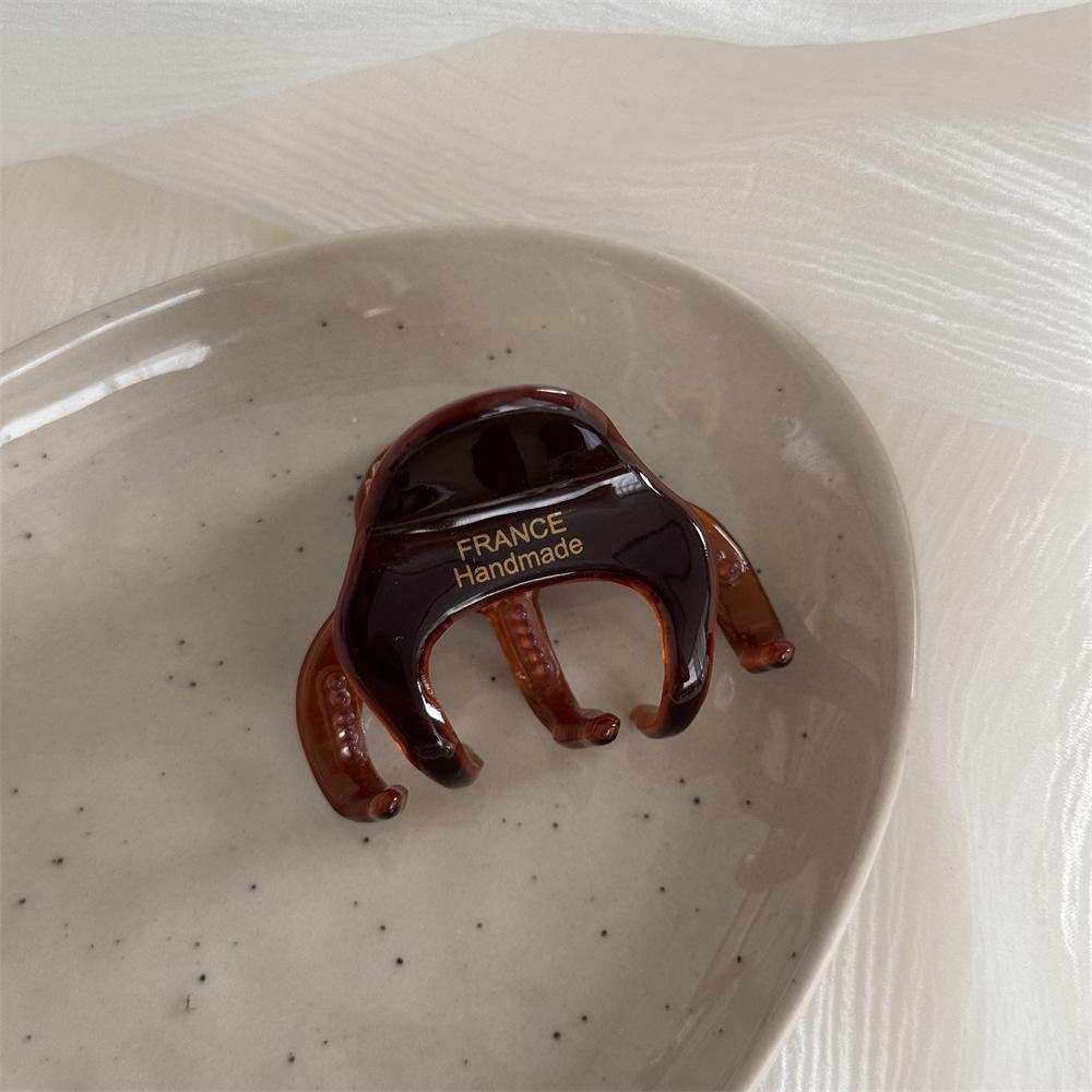 Korean Simple Small Size Octopus Grip Acetate Shark Clip Half-Scratch High-Grade Ponytail Hair Claw Hair Accessories