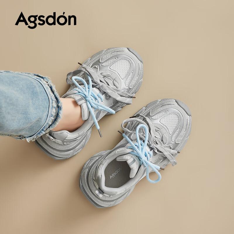 Agsdon Women s Chunky Platform Casual Sneakers 36