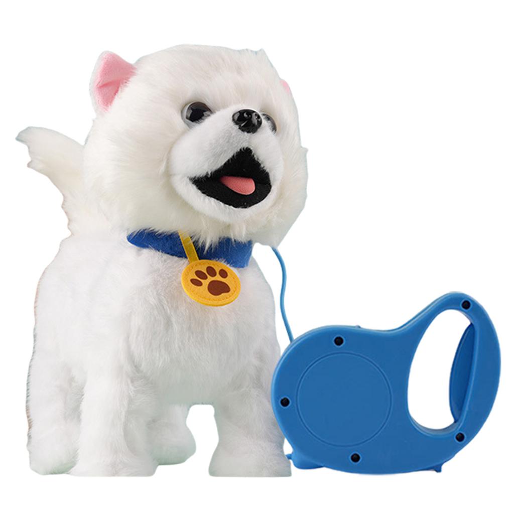 Stuffed Animals Realistic Robotic Puppy Tail Wagging Interactive Plush Robot Dog Soft Plush Barking Walking Dog Toy Kids Gift