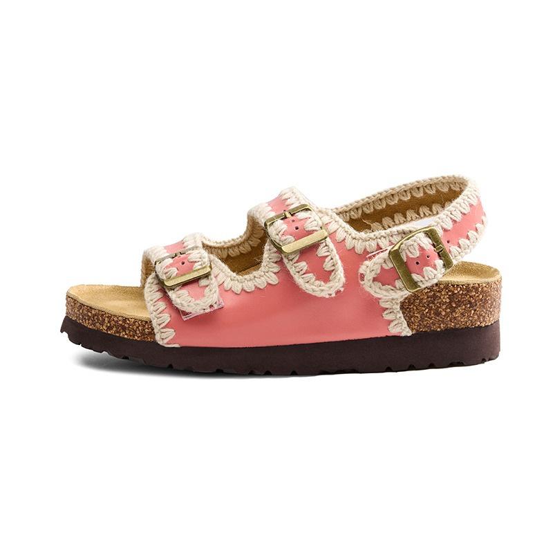 4.5Cm~ New soft leather sandals women's summer wear is not tired of feet with skirts, beautiful small thick-soled Birkenstocks