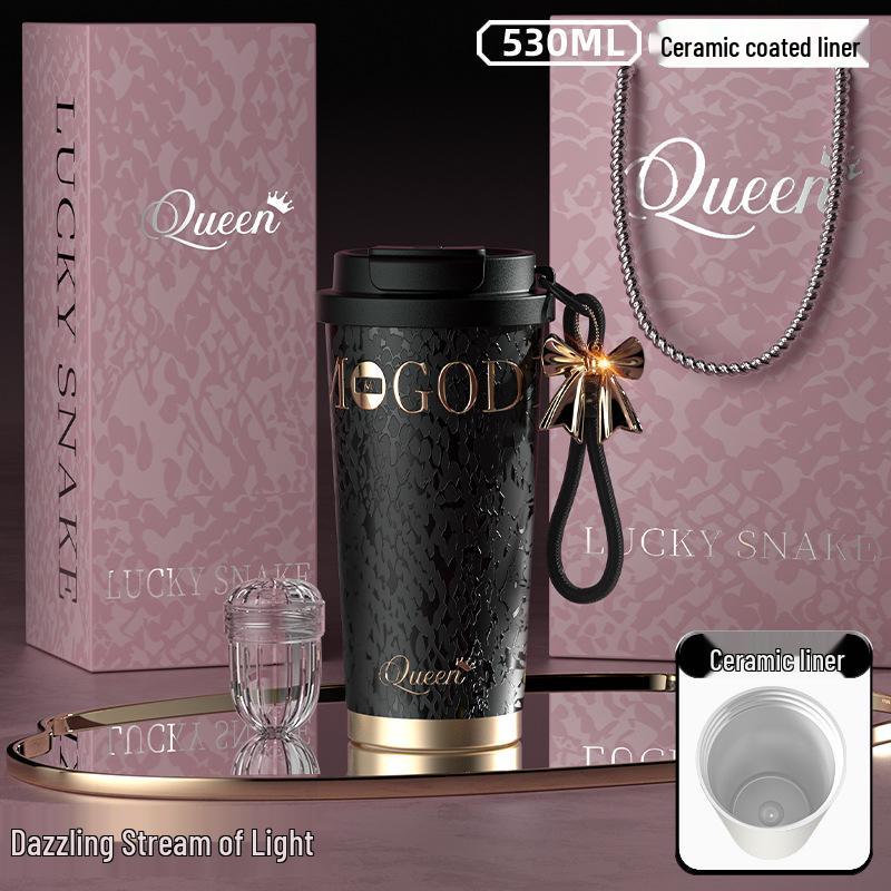 Goddess Ceramic 316 Insulated Coffee/Water Gift Cup with Straw
