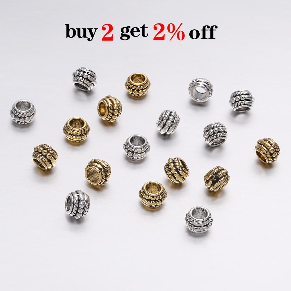 30pcs/lot 8mm Vintage Loose Spacer Bead Classical Alloy Beads For DIY Bracelet Necklace Jewelry Making Findings Accessories