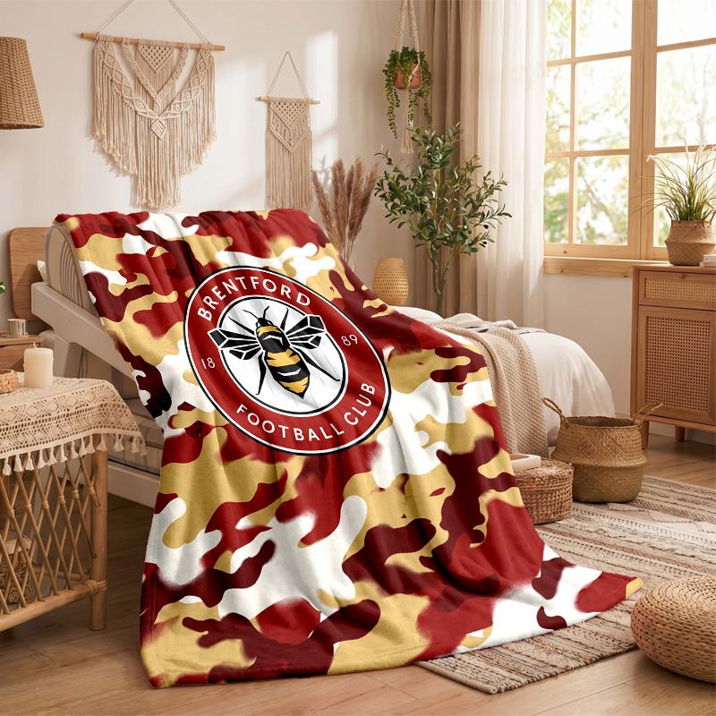 Brentford Fußball Druck Flanell Decke Weich Warm Sofa Bett Überwurf für Zuhause Büro Schlafzimmer