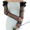 Long Sheer Gloves with Embroidery Flower Bridal Gloves for Special Occasion Wedding Bride Gloves Party Accessories