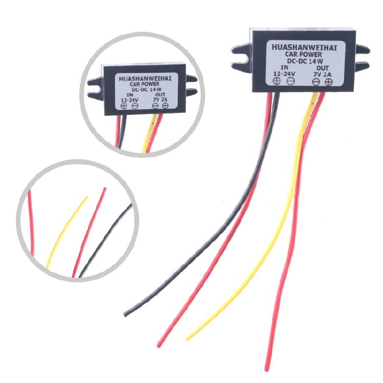 12V-24V To 7V 2A/3A Converters Waterproof Voltages Reducers For Truck Boats Electronic Accessories