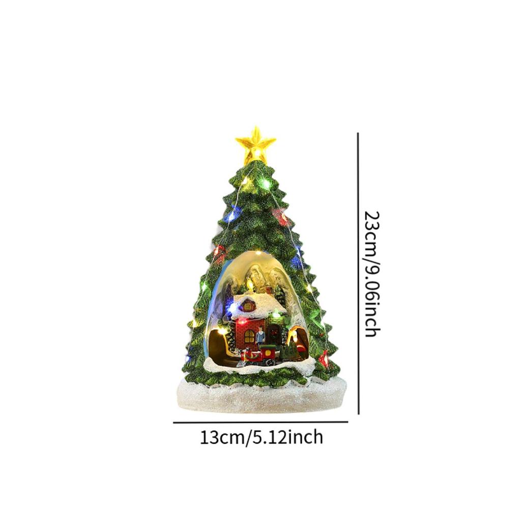 Christmas Music Box Xmas Present Decor Lighted for Tabletop Holiday Home