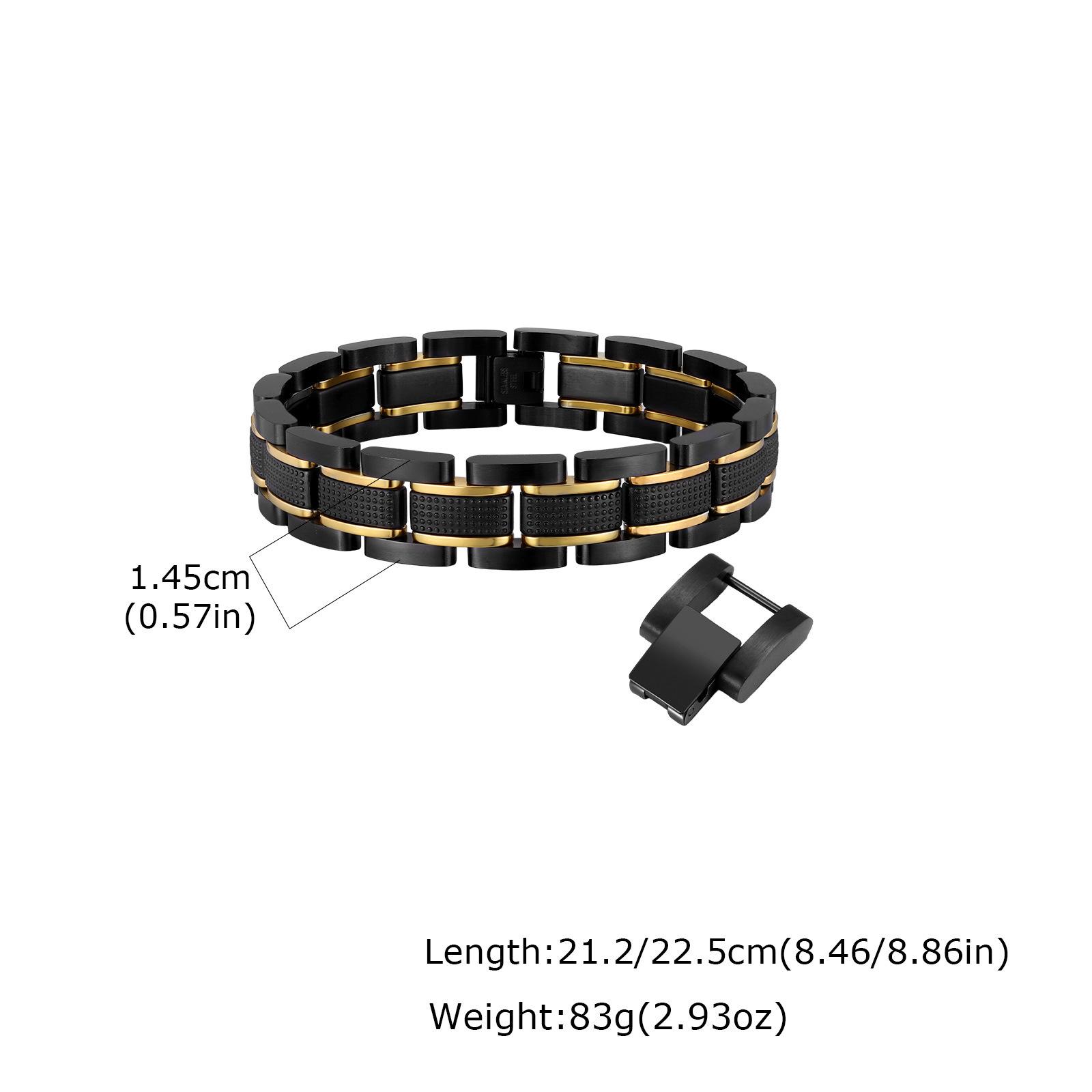 Trend Ccc Roestvrijstalen Band Armband Zwart Kamer Goud Verwijderbaar Heren Mode Armband Br-734