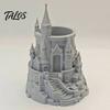 Portapenne ad Angoli Arrotondati Forma di Castello Organizer da Scrivania Stampato in 3D per Penne, Matite, Pennelli da Trucco, Portamatite Decorativo