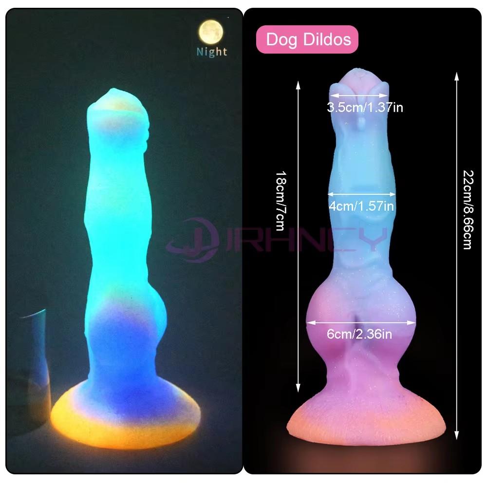 New Luminous Animals Dildos Horse Realistic Dog Dildo for Women Horse Penis Monster Dragon Anal Dildos Beautiful Women Men Sex Toys with Suction Cup