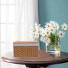 Grande Cesto Rettangolare in Vimini Contenitore Coperchio Maniglia Vestiti Libri Organizer Bucanderia Decorativo Cesto in Rattan Contenitore