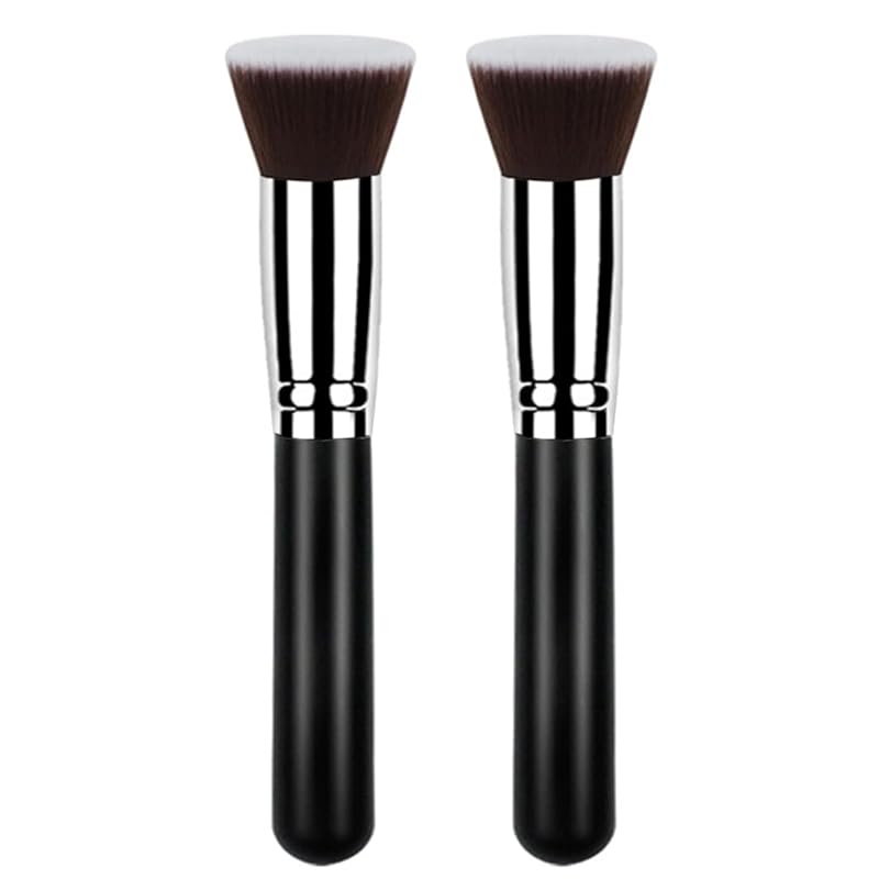 Makeup Brushes 2pcs Kabuki Brushes Powder Foundation Blush Brush Contour Face Blender Brush Professional Mineral Cosmetics Blending Buffing Brushes