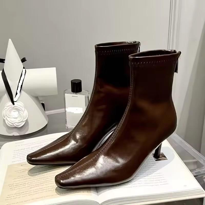 Fashion Eilyken High Quality Soft PU Leather Ankle Boots Women Street Style Pointed Toe Thin Low Heels Shoes Short Botines