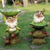 Resin Dwarf Sculpture Ornament Cute Art Statue Bird Water Bowl  for Bird Lovers Parrot