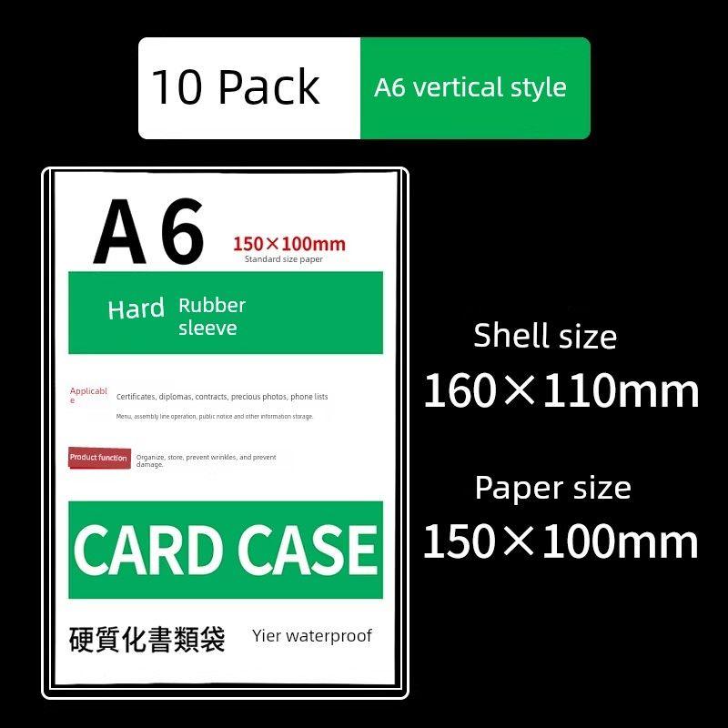 

A4 Paper Loose-Leaf Document Folder, Categorized File Bag, Transparent Course Schedule, Hard-Shell Card Holder, Workshop Reminder Sign 10 Pieces [A6] Vertical Style [with Adhesive Tape]