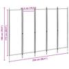 5 Piece Beige Room Divider 250 X 180 Cm Fabric