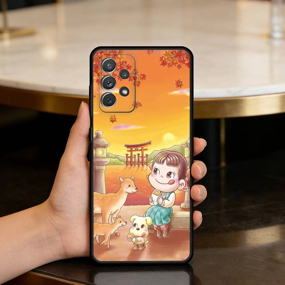 F-Fujiya-Milkys-Peko-C-Chan Soft Silicone Black Cover Phone Case For Samsung Galaxy A73,A72,A71,A70,A53,A52,A51