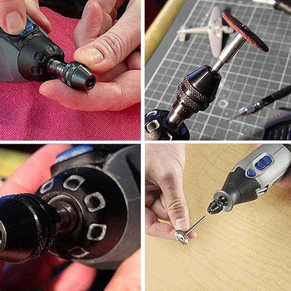 Three-Jaw Structure Keyless Drill Chuck for Engraving Carving Polishing and Woodworking