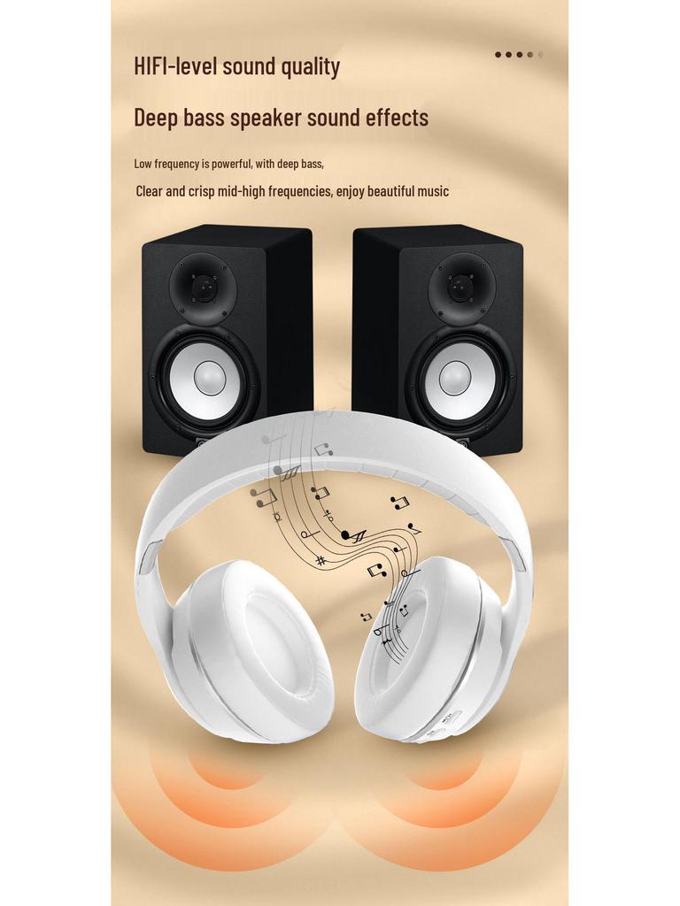 Hot-Selling Head-Mounted Bluetooth Earphones with Card Slot, Wired Option, Deep Bass, Stylish Design, and Comfortable Universal Fit.