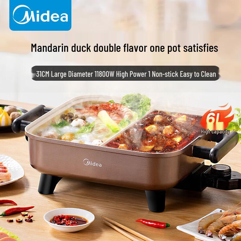 Midea 6L Dual-Flavor Electric Hot Pot & Grill