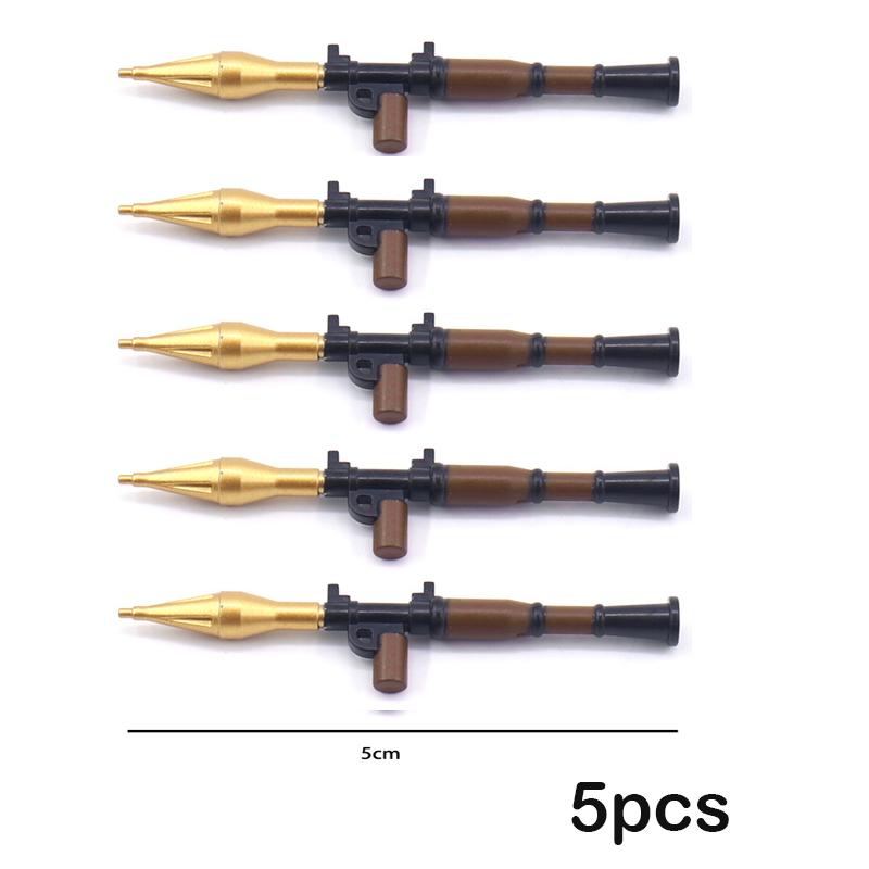 

MOC airdrop box spray painted bazooka two-color olive green bronze weapon equipment small particle constructing block attachments