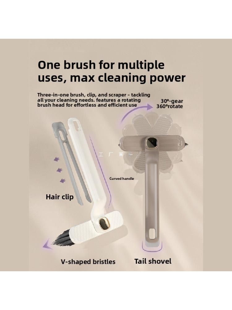 2pcs bathroom crevice cleaning brush, no dead angle floor scrubber for bathroom, toilet, floor, sink, and basin, rotating brush