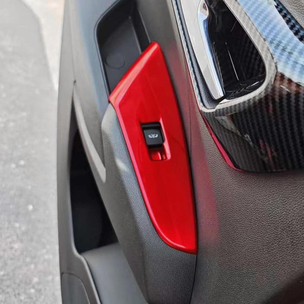 YOUTOOCAR 4PCS Window Control Panel Covers Compatible with Chevy Trax 2024-2026 Accessories (Red)