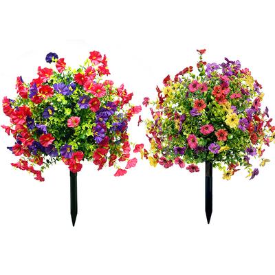 Temu Simulated Ground Planting Hotel Garden Decoration Violet Fake Bouquet Simulated Ground Planting Tree Potted Plant