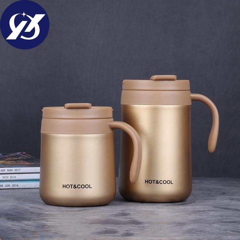 Vacuum Thermos  Cup  Stainless   Steel Double Layer Mini Tea Coffee  Cup With Lid Non-slip