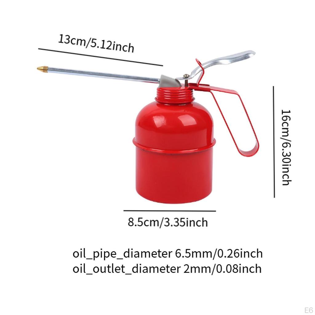 Hand Pump Oiler Can High Pressure Straight Spout Compact Lubricating Oil Spray for Car -house