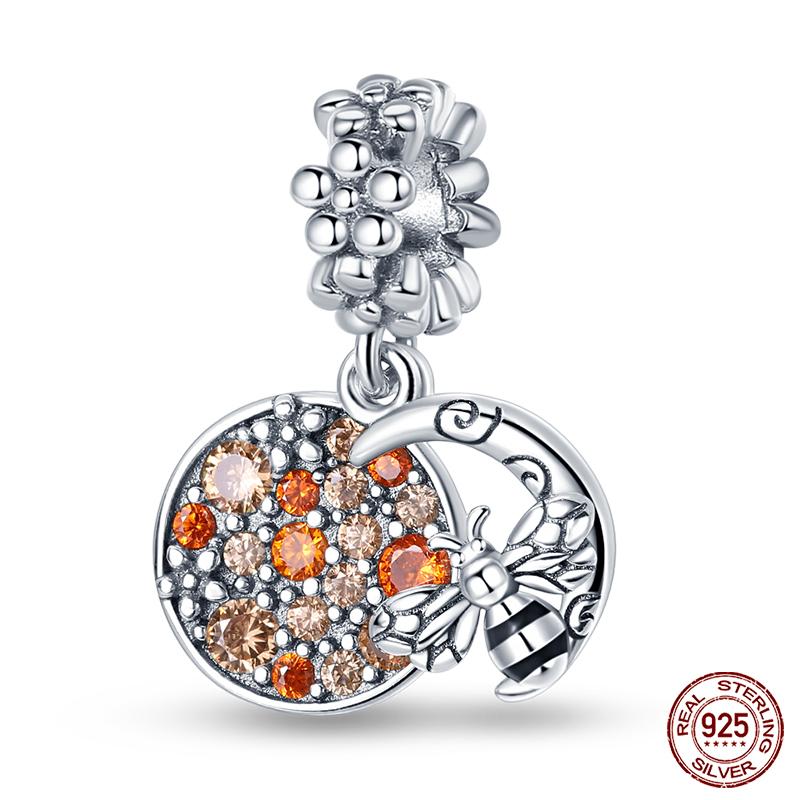 Copper Glowing Fireflies Bee Charms Beads Fit Original Bracelet For Women Fine Diy Travel Jewelry Making