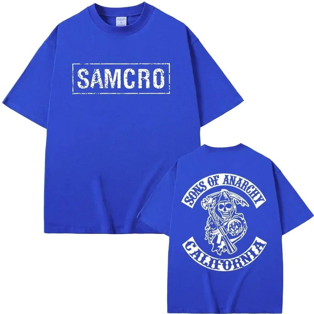 Sons of Anarchy SAMCRO Print T-Shirt Männer Frauen Trend Hip Hop Rock Übergroßes Kurzarm-T-Shirt Sommer Baumwolle T-Shirts Kleidung Tops
