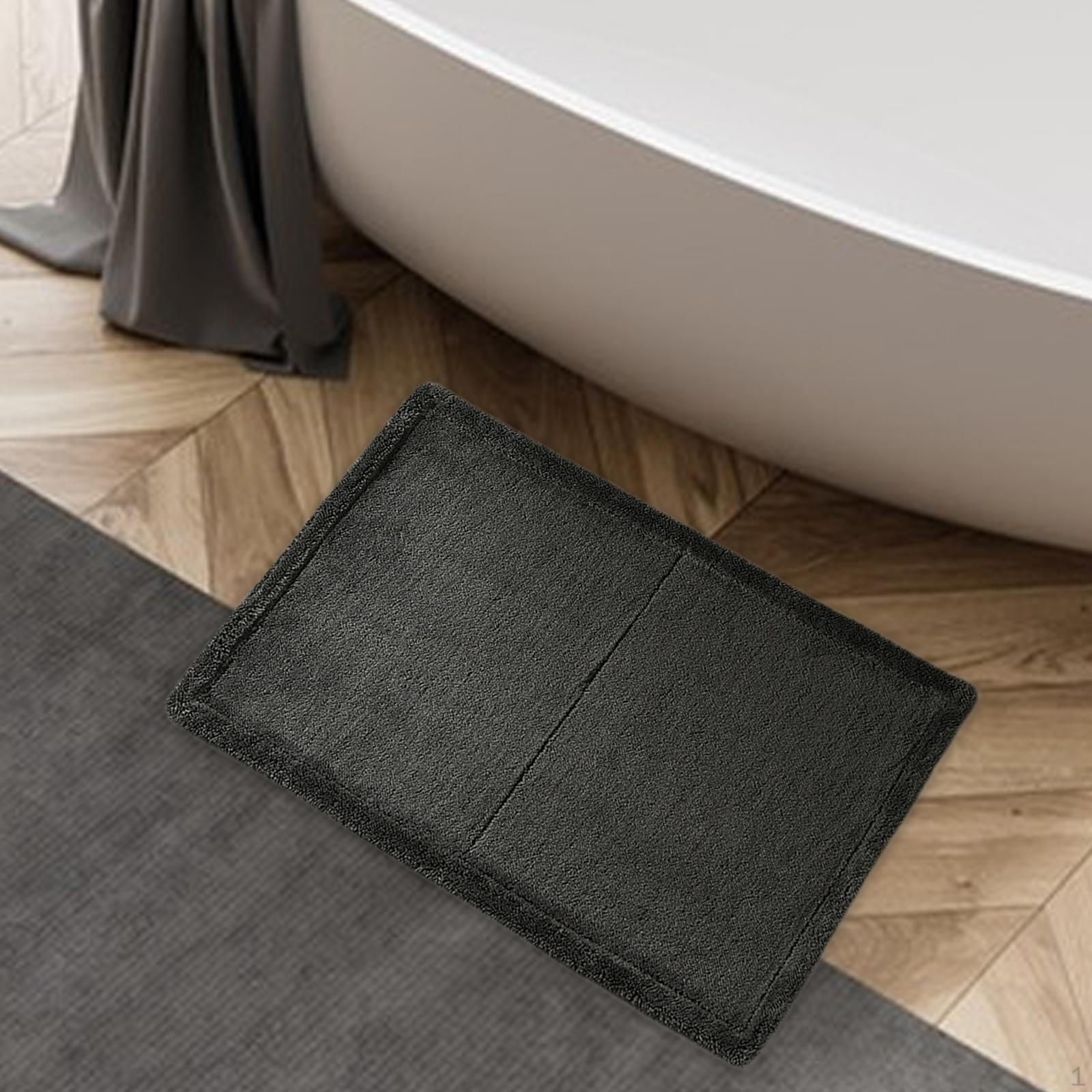 

Bathroom Carpet Door Mat Soft 60x40cm Home Decor Toilet Rug Shower Bath for Deep Grey