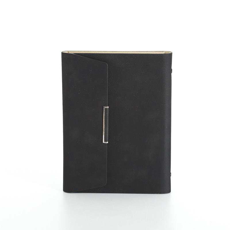 A5 Magnetic Buckle Leather Three-Fold Notebook with Custom Logo Option A5